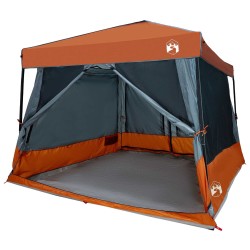 Ensemble de Tentes de Camping avec toit 2 pcs Gris et orange 518777518777