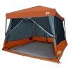 Ensemble de Tentes de Camping avec toit 2 pcs Gris et orange 518777518777