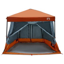 Ensemble de Tentes de Camping avec toit 2 pcs Gris et orange 518777518777