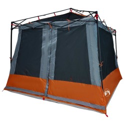 Ensemble de Tentes de Camping avec toit 2 pcs Gris et orange 518777518777