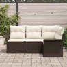 Ensemble de canapé de jardin 4 pcs Marron polyrotin 518778518778