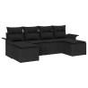 Ensemble de canapé de jardin avec coussin 6 pcs Noir polyrotin 518779518779