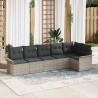 Ensemble de canapé de jardin 6 pcs Gris clair polyrotin 518780518780