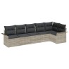 Ensemble de canapé de jardin 6 pcs Gris clair polyrotin 518780518780