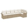 Ensemble de canapé de jardin avec coussin 6 pcs Beige polyrotin 518781518781