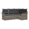 Ensemble de canapé de jardin avec coussin 4 pcs Gris polyrotin 518782518782