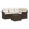 Ensemble de canapé de jardin 5 pcs Marron polyrotin 518783518783