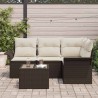 Ensemble de canapé de jardin 5 pcs Marron polyrotin 518783518783