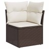 Ensemble de canapé de jardin 5 pcs Marron polyrotin 518783518783