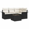 Ensemble de canapé de jardin avec coussin 5 pcs Noir polyrotin 518784518784