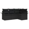 Ensemble de canapé de jardin avec coussin 4 pcs Noir polyrotin 518785518785