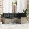 Ensemble de canapé de jardin 4 pcs Gris clair polyrotin 518786518786