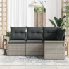 Ensemble de canapé de jardin 4 pcs Gris clair polyrotin 518786518786