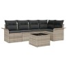 Ensemble de canapé de jardin avec coussin 6 pcs Gris polyrotin 518790518790