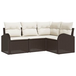 Ensemble de canapé de jardin Marron polyrotin 518792518792
