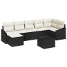 Ensemble de Canapés avec coussin 8 pcs Noir polyrotin 518793518793