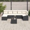Ensemble de Canapés avec coussin 8 pcs Noir polyrotin 518793518793