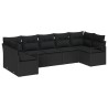 Ensemble de Canapés avec coussin 7 pcs Noir polyrotin 518794518794