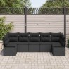 Ensemble de Canapés avec coussin 7 pcs Noir polyrotin 518794518794