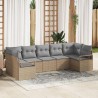 Ensemble de Canapés avec coussin 7 pcs Beige polyrotin 518795518795