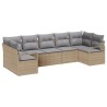 Ensemble de Canapés avec coussin 7 pcs Beige polyrotin 518795518795