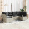 Ensemble de Canapés avec coussin 6 pcs Gris clair polyrotin 518799518799