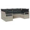 Ensemble de Canapés avec coussin 6 pcs Gris clair polyrotin 518799518799