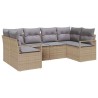 Ensemble de Canapés avec coussin 6 pcs Beige polyrotin 518800518800