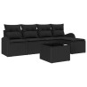 Ensemble de canapé de jardin 6 pcs Noir polyrotin 518802518802