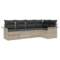 Ensemble de canapé de jardin avec coussin 5 pcs polyrotin 518803518803