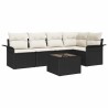 Ensemble de canapé de jardin avec coussin 6 pcs Noir polyrotin 518804518804