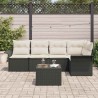 Ensemble de canapé de jardin avec coussin 6 pcs Noir polyrotin 518804518804