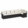 Ensemble de canapé de jardin avec coussin 6 pcs Noir polyrotin 518805518805