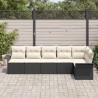 Ensemble de canapé de jardin avec coussin 6 pcs Noir polyrotin 518805518805