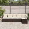 Ensemble de canapé de jardin 6 pcs Marron polyrotin 518806518806