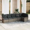 Ensemble de canapé de jardin avec coussin 6 pcs Gris polyrotin 518807518807
