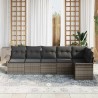 Ensemble de canapé de jardin avec coussin 6 pcs Gris polyrotin 518807518807