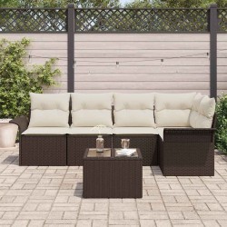 Ensemble de canapé de jardin avec coussin 6 pcs polyrotin 518808518808