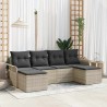 Ensemble de canapé de jardin 6 pcs Gris clair Poly rotin 518816518816