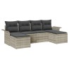 Ensemble de canapé de jardin 6 pcs Gris clair Poly rotin 518816518816