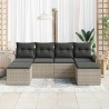 Ensemble de canapé de jardin 6 pcs Gris clair Poly rotin 518816518816