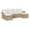 Ensemble de canapé de jardin avec coussin 6 pcs Beige polyrotin 518817518817