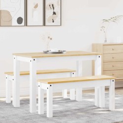Ensemble à manger PANAMA 3 pcs blanc bois de pin massif 518818518818