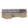 Ensemble de canapé de jardin avec coussin 6 pcs Beige polyrotin 518825518825