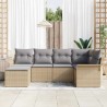 Ensemble de canapé de jardin avec coussin 6 pcs Beige polyrotin 518825518825