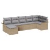 Ensemble de canapé de jardin avec coussin 7 pcs Beige polyrotin 518826518826