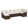 Ensemble de canapé de jardin 7 pcs Marron polyrotin 518827518827