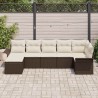 Ensemble de canapé de jardin 7 pcs Marron polyrotin 518827518827