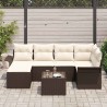 Ensemble de canapé de jardin 7 pcs Marron Poly rotin 518830518830