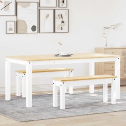 Ensemble à manger PANAMA 3 pcs blanc bois de pin massif 518835518835